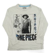 Smetanové triko s chlapcem - One Piece