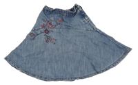 Světlemodrá riflová sukně s výšivkou a kamínky Next