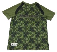Khaki-černé vzorované sportovní tričko - Minecarft 