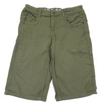 Khaki teplákové riflové kraťasy C&A