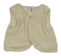 Béžová kožešinová podšitá crop vesta Topolino