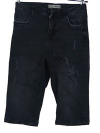 Dámské šedé riflové kraťasy s prošoupáním Denim