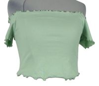 Dámské světlemátové žebrované crop tričko Primark 