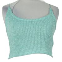 Dámský světlemodrý třpytivý crop top FB Sister 