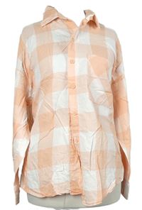Dámská růžovo-bílá kostkovaná halenka H&M