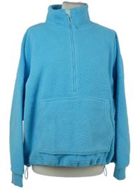 Dámská světlemodrá huňatá mikina s kapsou Dunnes 