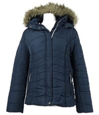 Dámská tmavomodrá šusťáková zimní bunda s kapucí Colours of the World 