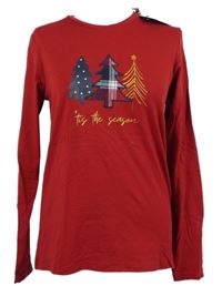 Nové - Dámské červené triko se stromky Threadbare 