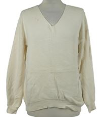 Dámský smetanový žebrovaný svetr 