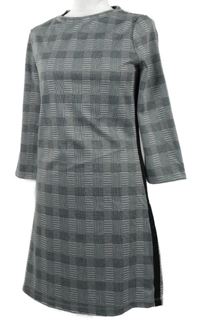 Dámské černo-bílé kostkované šaty Up2Fashion 