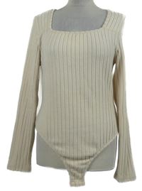 Dámské smetanové žebrované úpletové body Shein 