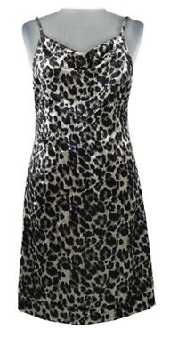 Dámské tmavošedo-bílé vzorované sametové šaty Eponien Ivory 