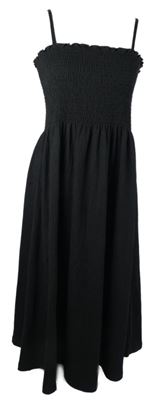 Dámské černé žabičkové strukturované midi šaty H&M