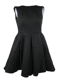 Dámské černé vzorované třpytivé kolové šaty EMO 