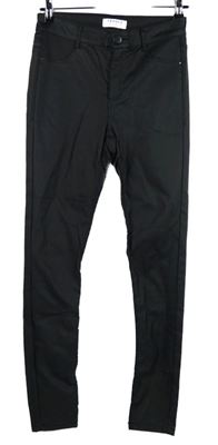 Dámské černé potažené skinny kalhoty Dorothy Perkins 