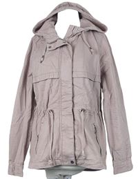 Dámská starorůžová plátěná podzimní parka s kapucí H&M