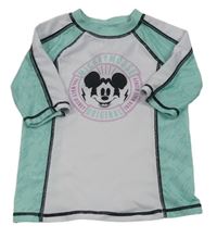Bílo-tyrkysové UV tričko s Mickey Mousem Disney