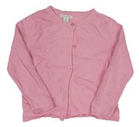 Růžový puntíkatý propínací svetr Primark