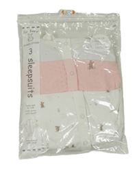 Nové - 3x overal bílý puntíkatý+ růžový s králíčkem+ bílý s králíčky Dunnes