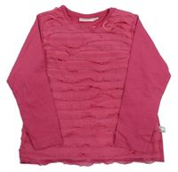 Malinové triko s volánky Liegelind