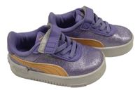 Fialovo-oranžové třpytivé botasky Puma vel.22
