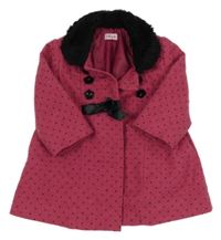 Vínový puntíkatý flaušový kabátek 