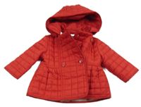 Červená šusťáková prošívaná zateplená bunda s kapucí Jasper Conran