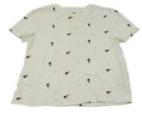 Bílé květinové crop tričko H&M