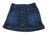 Modrá tepláková sukně riflového vzhledu s knoflíčky St. Bernard