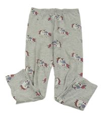 Šedé legíny s jednorožci Tu