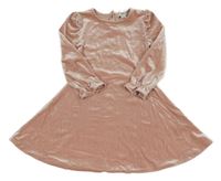 Růžové sametové šaty River Island