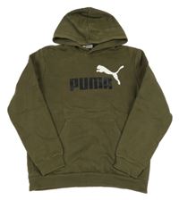Khaki mikina s logem a kapucí Puma