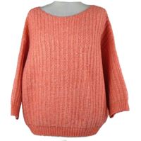 Dámský lososový pletený vlněný svetr Opus