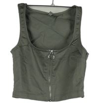 Dámský khaki crop top se zipem H&M