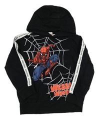 Černá mikina se Spider-manem a kapucí Marvel