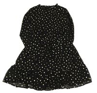Černé šifonové šaty s hvězdami Primark