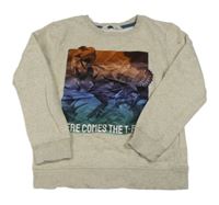 Béžová mikina s dinosaury H&M