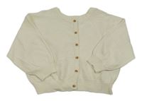 Smetanový perforovaný propínací oversize svetr C&A