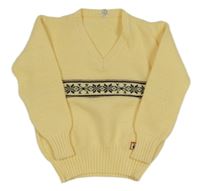 Vanilkový svetr se vzorem 