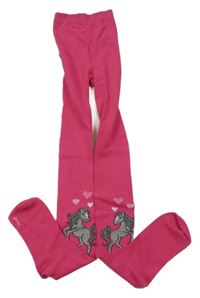 Růžové punčocháče s koníky Yigga