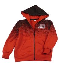 Červeno-černá propínací mikina s nápisem a kapucí Dopodopo