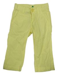 Citronové plátěné kalhoty Benetton