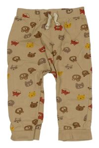 Hnědé tepláky s medvídky a liškami Nutmeg