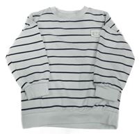 Bílo-černá pruhovaná mikina s nášivkou F&F