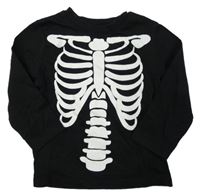 Černé triko s kostmi H&M