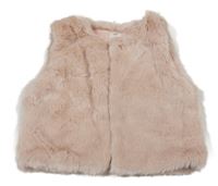 Světlerůžová kožešinová podšitá vesta H&M