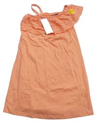 Oranžové šaty s dirkovaným límcem George 