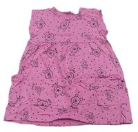 Růžové bavlněné šaty s medvídkem Pú zn. Disney