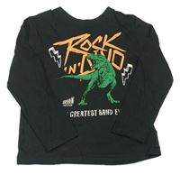 Černé triko s dinosaurem H&M