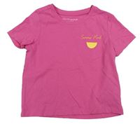 Růžové crop tričko s citronem Primark